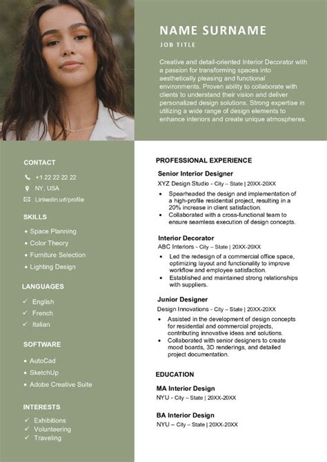 pattern of writing cv