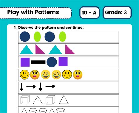 pattern questions for class 3 pdf with answers