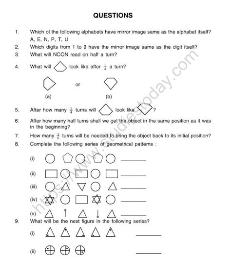 pattern questions for class 5 with answers pdf
