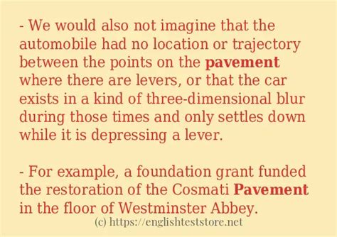 pavement example sentence