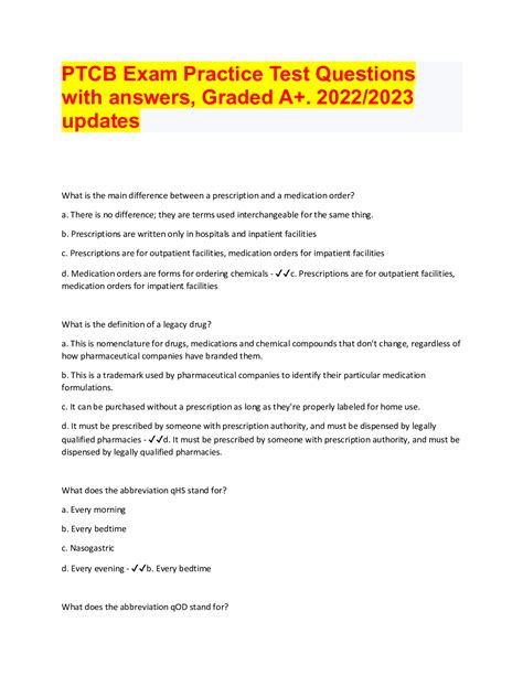 pct practice test questions and answers pdf