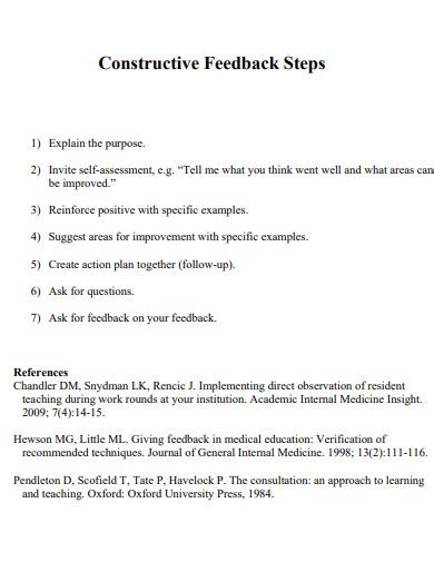 peer review constructive feedback examples