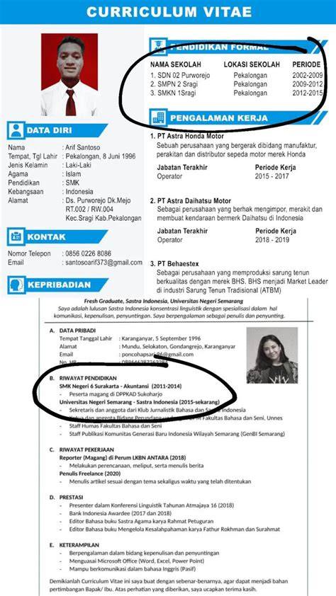 pendidikan di cv