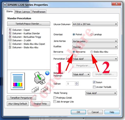 pengaturan printer