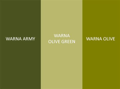 perbedaan warna olive dan hijau botol