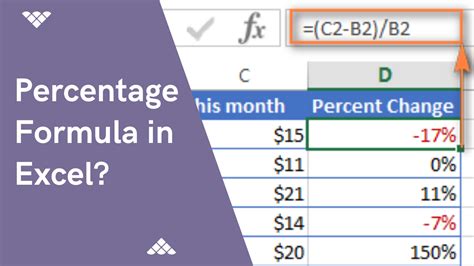 percentage formula with if condition in excel