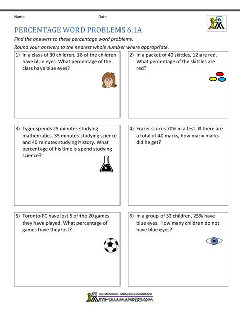 percentage word problems grade 6 with solutions