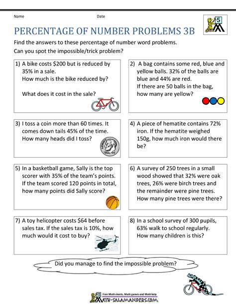 percentage word problems with solutions for grade 5