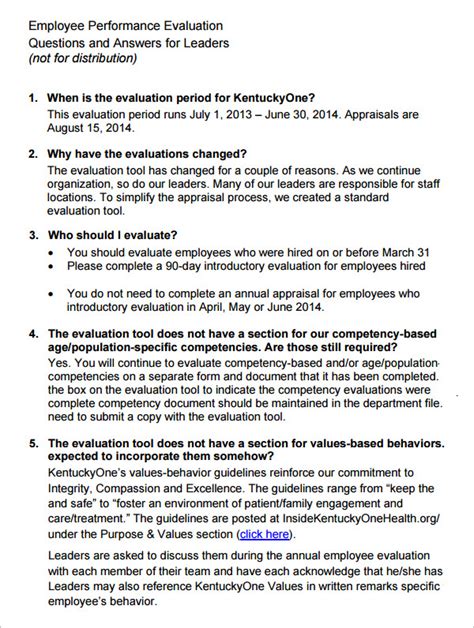 performance review questions and answers