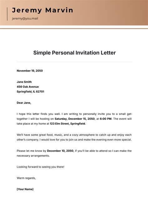 Personal invitation letter