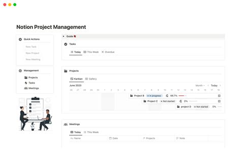 personal project management template notion