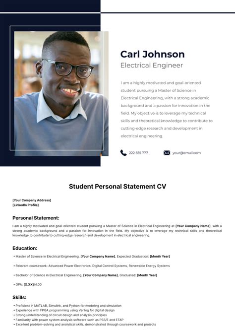 personal statement examples for cv for students