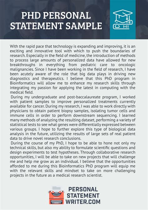 personal statement examples for phd application