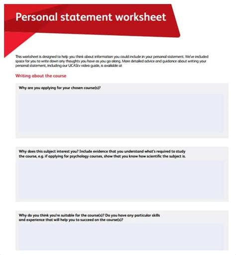 Personal Statement Templates