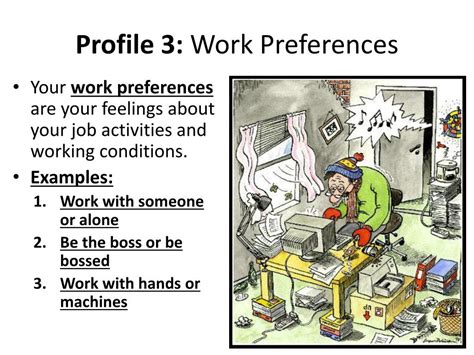 personal work preferences examples