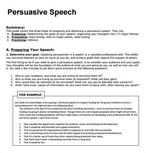 persuasive speech transitions examples