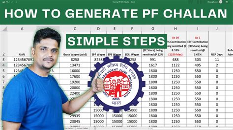 pf challan calculation excel format