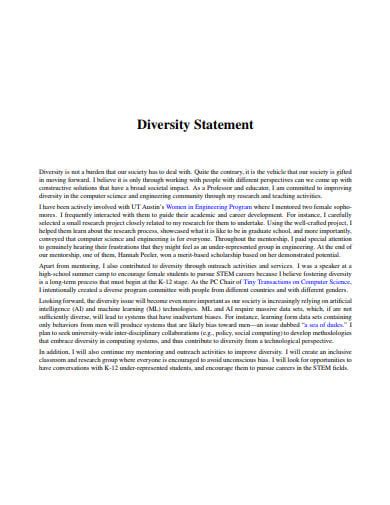 phd diversity statement example