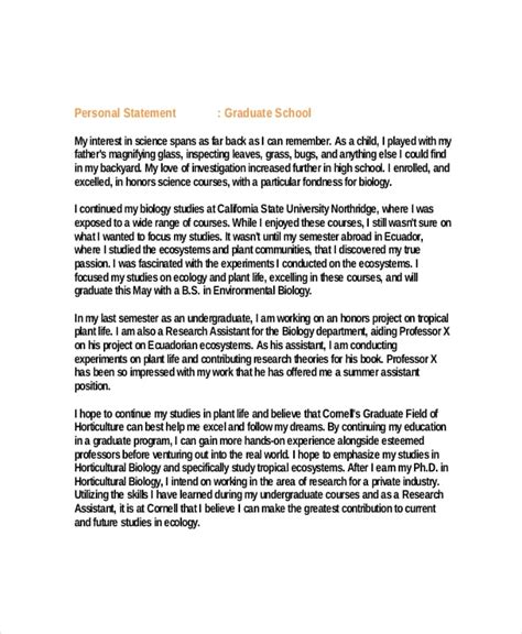 phd personal statement example science