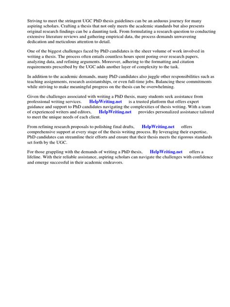 phd thesis guidelines ugc
