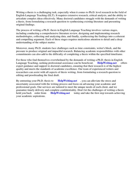 phd thesis in english language teaching pdf