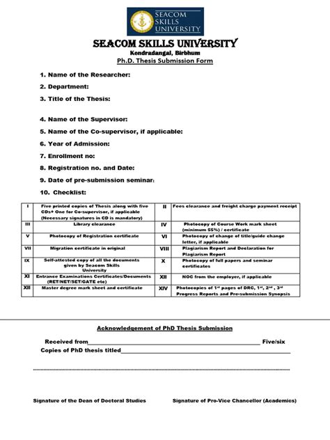 phd thesis submission form