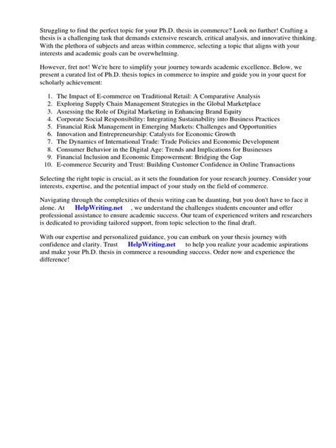 phd topics in commerce pdf