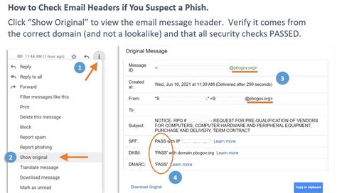 phishing email header example