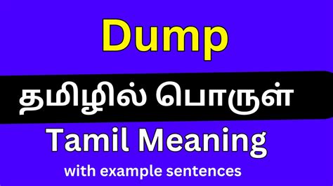 photo dump meaning in tamil with example