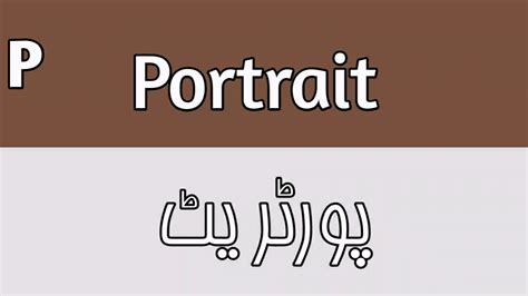 photo portrait meaning in urdu with example