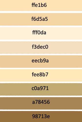 photoshop skin tone color code