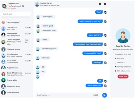 php code for chat application