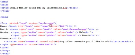 php code for html forms