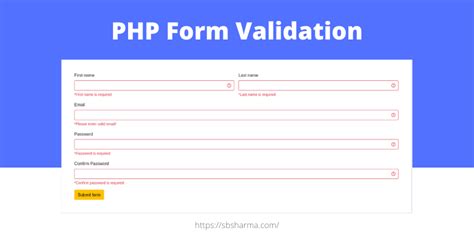 php form validation example