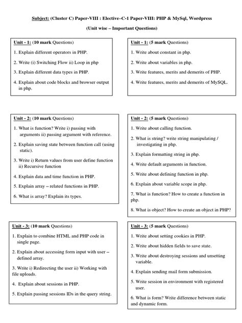 php important questions pdf
