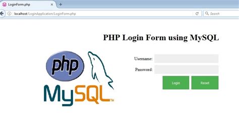php login form with mysql database example