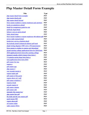 php master detail form example