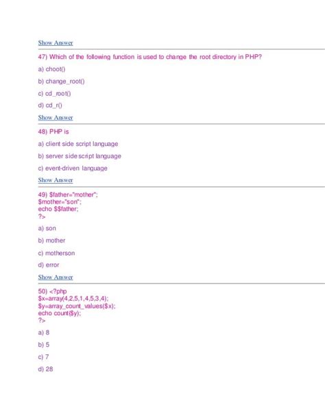 php questions and answers