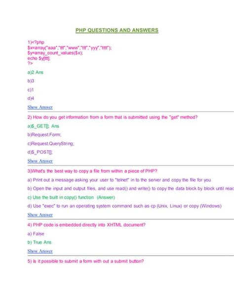 php questions and answers pdf