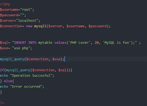 php with mysql example