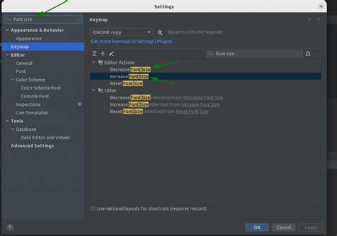 phpstorm increase text size