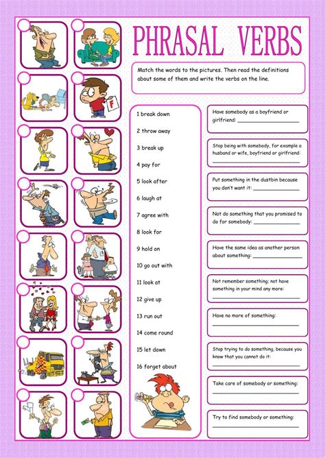 phrasal verbs exercises with answers pdf class 10