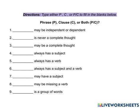 phrases and clauses exercises for class 7 with answers