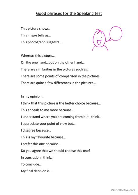 phrases to use in speaking test
