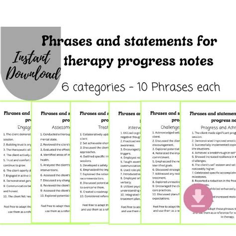 phrases to use in therapy notes