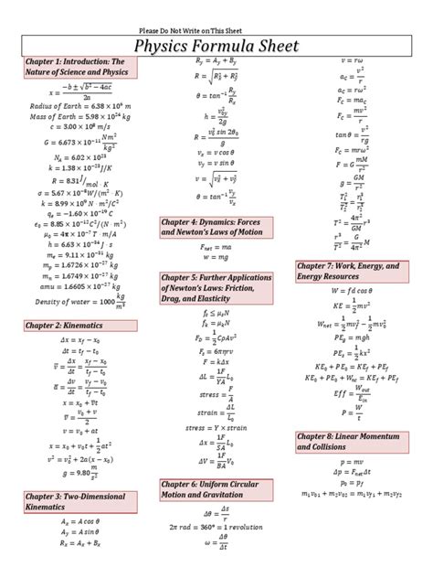 physics laws and formulas pdf