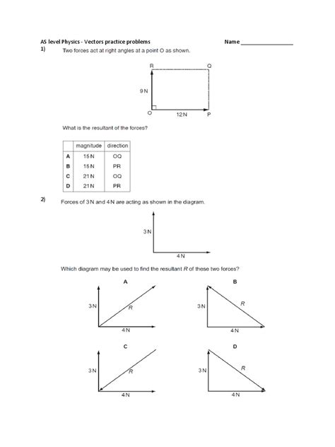 physics vectors practice problems pdf