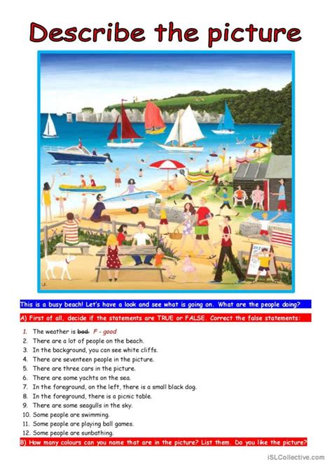 picture description examples with answers pdf