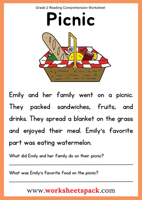 picture reading for class 2 worksheets with answers pdf