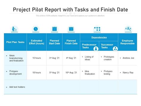 pilot project report example